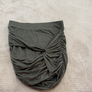 Free People Olive Twist Ruched Mini Skirt